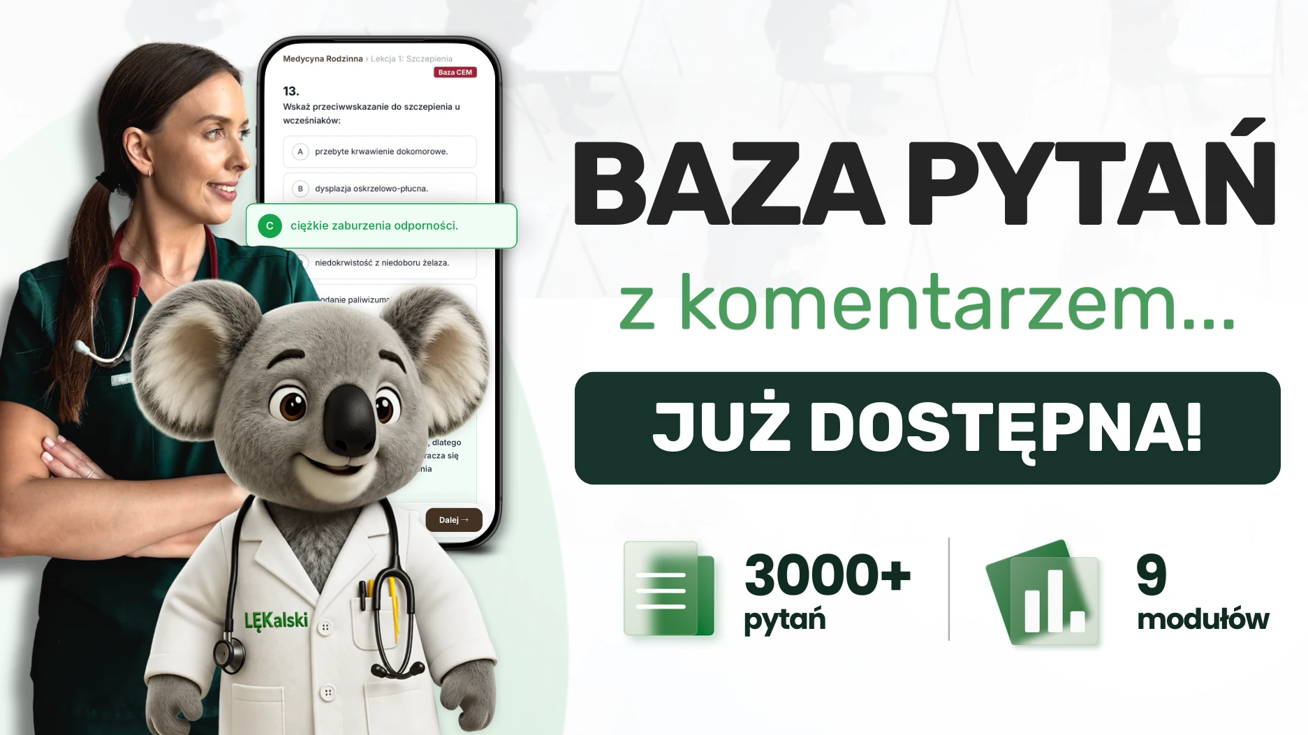 Baza pytań z komentarzem - już dostępna! 3000+ pytań, 9 modułów.