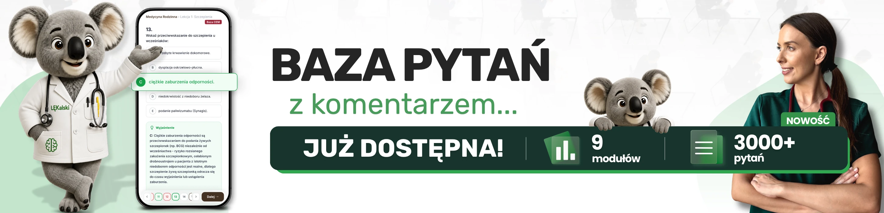 Baza pytań z komentarzem - już dostępna! 3000+ pytań, 9 modułów.